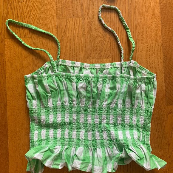 green gingham cropped top - Picture 2 of 3
